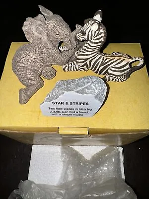 The Herd Stars And Stripes #3401 By Martha Carey Elephant & Zebra  Rare Nib!!!!! • $80