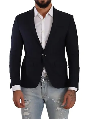 DOMENICO TAGLIENTE Blazer Dark Blue Single Breasted Slim Fit IT48/US38/M $320 • $79.50