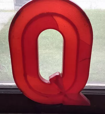 Vintage Bevelite Movie Marquee Letter Graphic Textured Surface 10 Inch Tall “Q” • $19.50