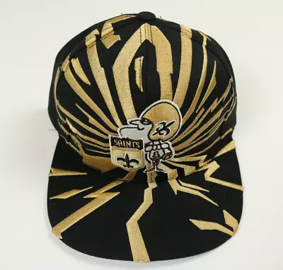 New Orleans Saints Mitchell & Ness Shatter Hat Snapback Vtg Collection Retro • $24.95