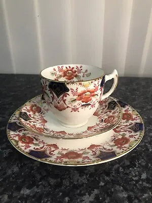 Collingwood Bone China Blue/red/orange Gold Gilded Trio CupSaucer Plate • £16