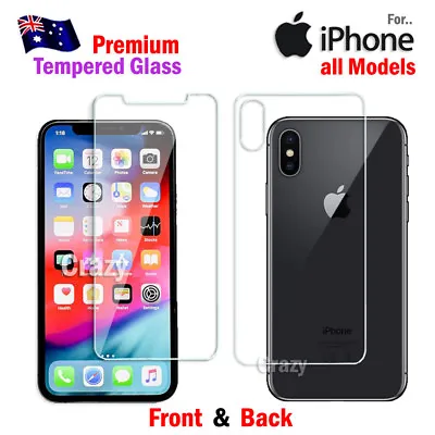 $4.99 • Buy Tempered Glass Screen Protector For IPhone XR 12 11 Pro XS Max X 6 6S 7 8 Plus
