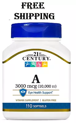 A 10 000 I.U. Softgels 110Count Vetamin A Eye Health 3000mcg Vetamin Supplement • $6.03