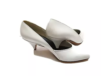 Court Shoes  Women's Vintage Heel ⭐ White ⭐ Pumps Damen Schuhe Femme Mujer 40 • £20.09