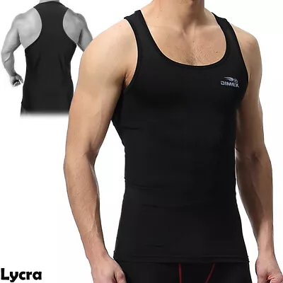 Mens Gym Vest Racerback Bodybuilding Muscle Stringer Tank Top Bodybuilding Black • £8.99