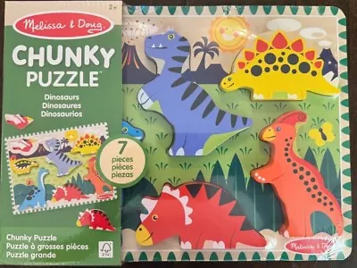 Melissa & Doug Chunky Puzzle Dinosaurs New  Learning Toy • $3