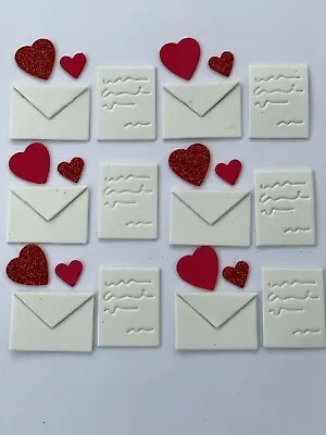 Letters Hearts Envelopes Card Toppers Die Cuts Embellishments Crafts Card Making • £1.95