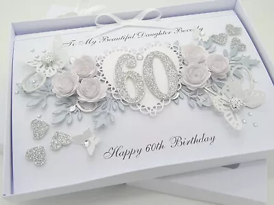 £16.99 • Buy HANDMADE Personalised Card Birthday 60th Diamond Wedding Anniversary