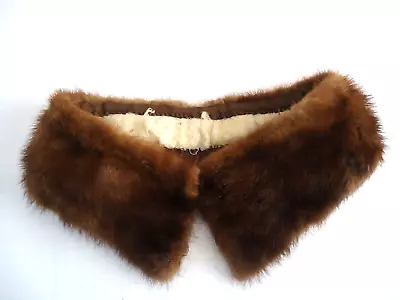 VINTAGE Brown Mink Real Fur Collar 27 In X 4 In Hand Sewn • $4.95