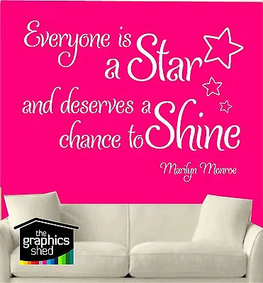 Everyone Is A Star And Deserves A Chance To Shine  Marilyn Monroe Wall Sticker • £0.99