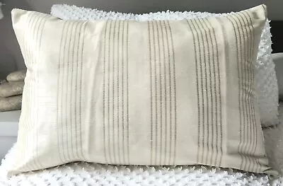 Handmade James Dunlop Taffeta Silk Stripe Cushion Cover 60x40  NEW • $25