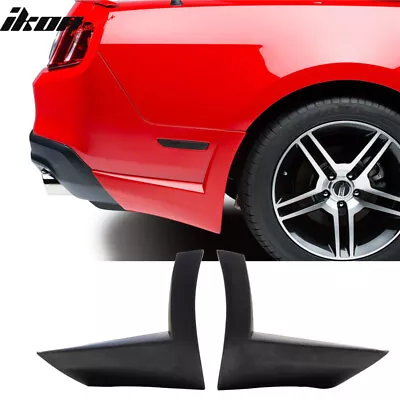 Fits 10-12 Ford Mustang V6 2PCS Rear Bumper Lip Side Splitter Winglte Aprons PU • $79.99