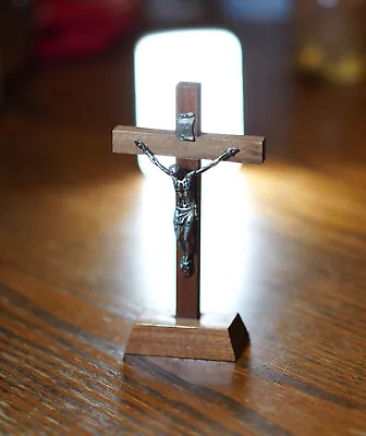 6  Standing Crucifix -  Altar Desktop Cross - Wood Metal Jesus Christ Religious • $25