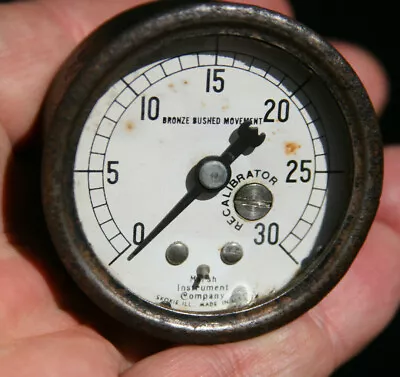 Marsh Instrument Company Vintage Adjustable 0-30 Lbs Pressure Gauge • $33