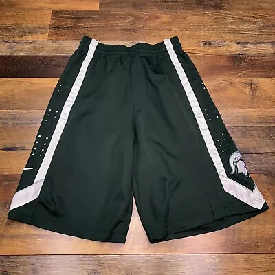 Nike Elite Shorts Adult Small Green Michigan State Spartans Basketball Mens • $24.99