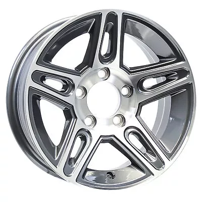 2-Pack Aluminum Trailer Wheels 13X5 13 X 5 5 Lug 4.5 Center Pinnacle Gun Metal • $156.97