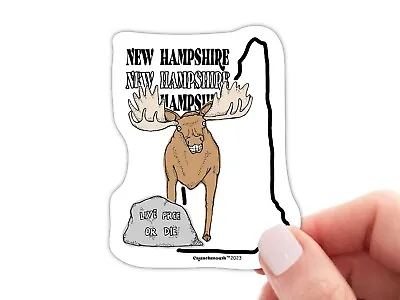 New Hampshire Sticker NH State Moose Bumper Decal Live Free Or Die Mt Washington • $3.99