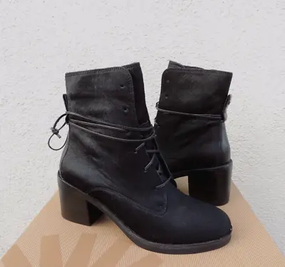 Ugg Black Oriana Exotic Lace-up High Heel Ankle Boots Us 6.5/ Eur 37.5  ~nib • $89.95