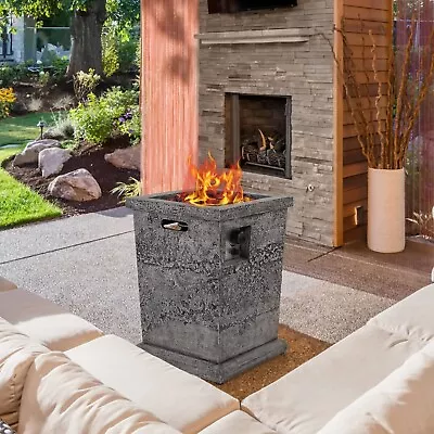 Outdoor Gas Fire Pit Table Heater 30000BTU Patio Propane Firepit Imitation Stone • $265.99