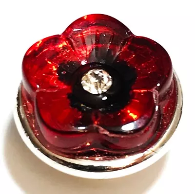 Vintage Red Poppy Flower Jewelpop For Kameleon Rings And Jewelry • $14