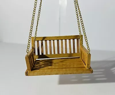 Wood Dollhouse Porch Swing Metal Chains 1:12 • $14