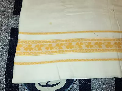 Vintage White W/Orange Stripes 72  X 52  Tablecloth • $9.95