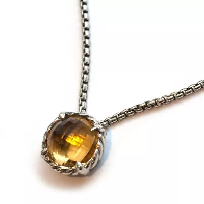 New DAVID YURMAN 8mm Petite Chatelaine Cabled 17  Necklace In Citrine • $335