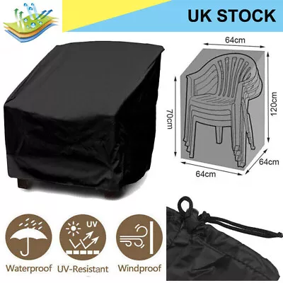 Garden Stackable Chair Cover Waterproof Outdoor Heavy Duty Strong Stacking Seat • £9.50