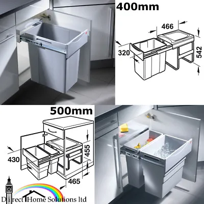 Hailo Easy Cargo Kitchen Pull Out Waste Bins For Minimum 400-500mm Cabinet Width • £170.98