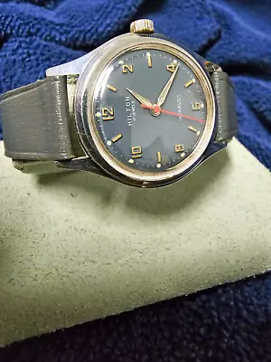 Vintage Hilton Swiss Made All Original All Stainless Steel 17 Jewel Wrist Watch • $95