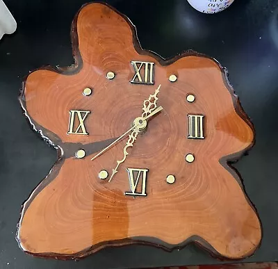 Vintage Cypress Wood Wall Clock • $30