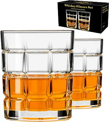Whiskey Glasses Set Of 2 Old Fashioned Cocktail Glass 10 OZ Whiskey Glasses B • $12.96