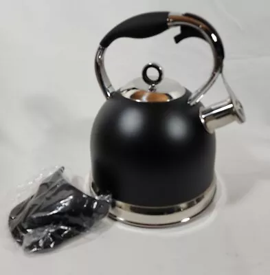 Sotya 3L Induction Modern Stainless  Whistling Tea Kettle Matte Black FREE SHIP • $42.99