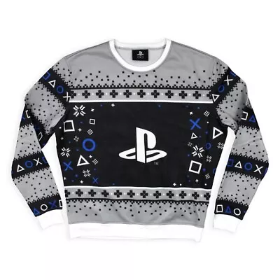 $18.99 • Buy PlayStation Christmas Ugly Holiday Sweater New Mens Small Black Gray PS