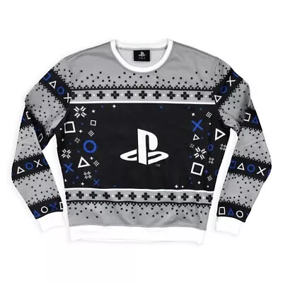 PlayStation Christmas Ugly Holiday Sweater New Mens Small Black Gray PS • $18.99