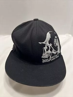 Men's Metal Mulisha Black Flext Fit Hat With White Embroidered Logo Size S/M • $14.15