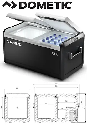 Dometic CFX3 95DZ 82ltr 240v/12v/24v Compressor Fridge/freezer/Cooler Coolbox • £1370