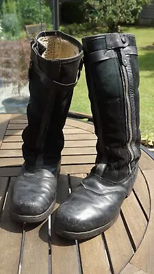 German Pilot Winter Leather Boots Original Wilop Zipp D.r.p. Original Ww2 • $495