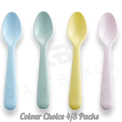 £2.99 • Buy Kids Plastic Spoons Strong High Quality Camping Pastel Colours KALAS 4/8 Pieces