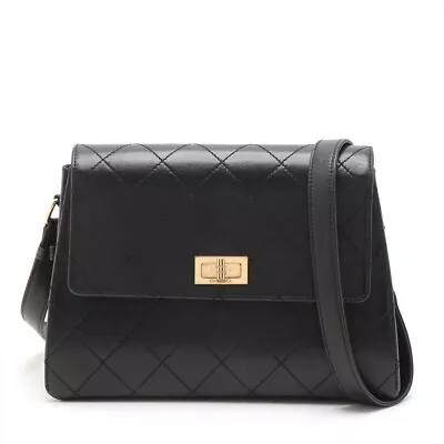Chanel Matelasse Lambskin Shoulder Bag 2.55 Black Gold Metal 5th Series • $1316.59