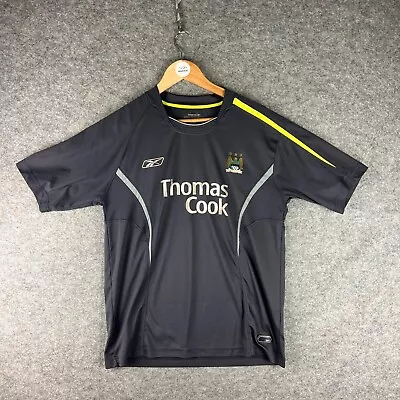 Vintage Manchester City Training Football Shirt Mens Extra Large Black Reebok • £35.99