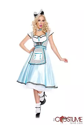 Adorable Alice Women Costume Wonderland Ladies Dress Adult Fancy Cosplay Outfit • $28.79