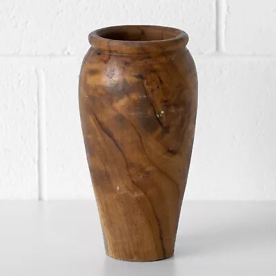 Teak Root 24.5cm Tall Shallow Vase Natural Wooden Decorative Home Decor Ornament • £20