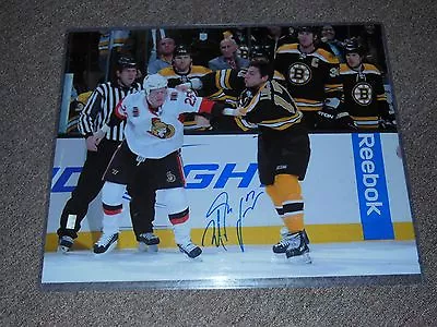 Boston Bruins Milan Lucic Autographed 16x20 Fight Photo Pose 2 • $99