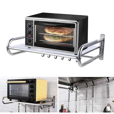 Microwave Oven Stand Rack Holder Wall Mounted Shelf Kitchen Organizer Storage • £17.59