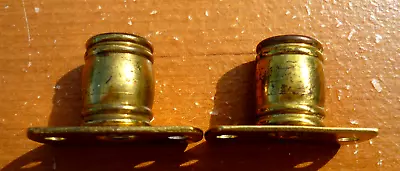 (One Pair) Vintage Brass Finish Inside Mount 3/8  Curtain Rod Barrel Brackets • $10.65