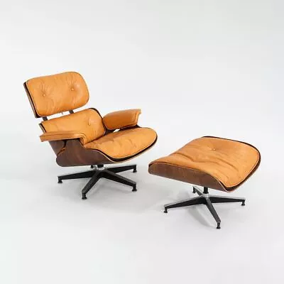 1962 Herman Miller Eames Lounge Chair And Ottoman In Rosewood W/ Cognac Leather • £8109.31