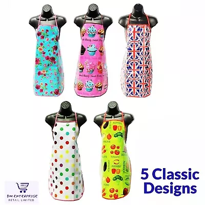 Ladies Wipe Clean Waterproof Pvc Aprons Chefs Kitchen Vintage For  Adults Size  • £3.79