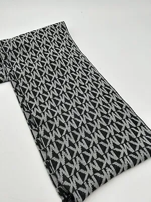 Michael Kors Scarf Gray Black Monogram Logo Infinity Designer Acrylic • $9.95