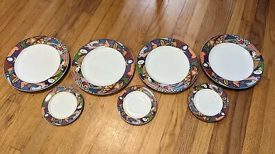 Vintage 1991 Vitromaster Metropolitan Stoneware Dinner Plates:4  Salad Plates:2 • $45